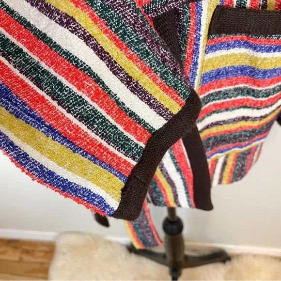 Anthro AKEMI + KIN Kimono S Arya Mansoura Colorful Stripe Boho Wrap Maximalist - Picture 6 of 11